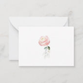 赤面ピンクフローラ結婚の詳細エンクロージャカード ノートカード (裏面)