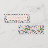 赤面ピンクフローラ結婚のWebサイトRSVPカード スキニー名刺 (正面/裏面)