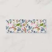 赤面ピンクフローラ結婚のWebサイトRSVPカード スキニー名刺 (裏面)