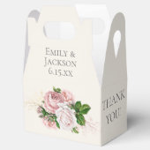 赤面ピンクフローラ結婚クリーム フェイバーボックス (オープン)