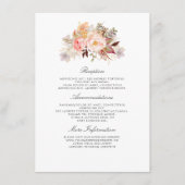 赤面ピンクフローラ結婚ズ情報ゲスト エンクロージャーカード (正面)