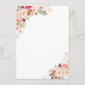 赤面ピンクフローラ結婚ズ情報ゲスト エンクロージャーカード (裏面)