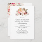 赤面ピンクフローラ結婚ズ情報ゲスト エンクロージャーカード (正面/裏面)