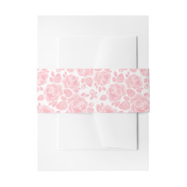 赤面ピンクフローラ結婚バラ 招待状ベリーバンド