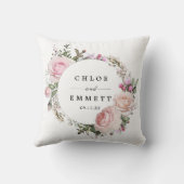 赤面ピンクフローラ結婚ブライダル クッション (裏面)