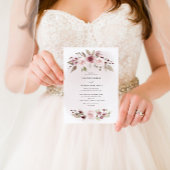 赤面ピンクフローラ結婚リースワンピース 招待状