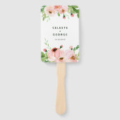 赤面ピンクフローラ結婚リース ハンドファン (正面)