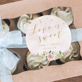 赤面ピンクフローラ結婚式の引き出物ラブズスウィート ラウンドシール