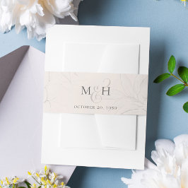 赤面ピンクフローラ結婚式招待状カスタム 招待状ベリーバンド