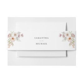 赤面ピンクフローラ結婚式招待状ベリーバンド 招待状ベリーバンド