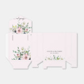 赤面ピンクフローラ緑ウェディングシャワー フェイバーボックス (折り畳みなし)