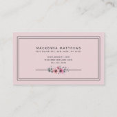  赤面ピンクフローラ署名スクリプト美容師 名刺 (裏面)