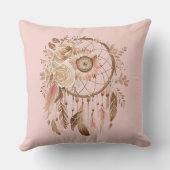 赤面ピンクフローラ羽ドリームキャッチャー クッション (裏面)