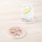 赤面ピンクフローラ羽ドリームキャッチャー コースター (側面)