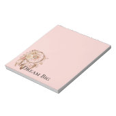 赤面ピンクフローラ羽ドリームキャッチャー ノートパッド (回転)