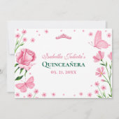 赤面ピンクフローラ蝶フォトキンセアニラ サンキューカード (裏面)