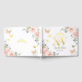 赤面ピンクフローラ蝶金ゴールドキンセアニラ ゲストブック (全面)