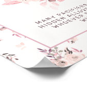 赤面ピンクフローラ赤ちゃんシャワーおしゃぶりゲームサイン ポスター (角)