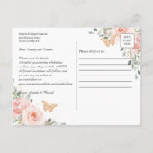 赤面ピンクフローラ金ゴールドキンセアニェラ保存日 案内ポストカード (裏面)