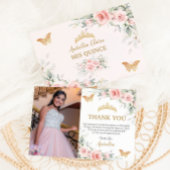 赤面ピンクフローラ金ゴールドクラウンキンセアニラ写真 サンキューカード