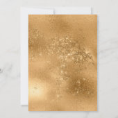 赤面ピンクフローラ金ゴールドグリッターバルーン誕生日 招待状 (裏面)