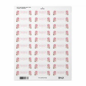 赤面ピンクフローラ金ゴールドグリッター差出人住所 ラベル (フルシート)