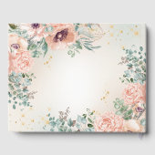 赤面ピンクフローラ金ゴールドグリッター誕生日ゲストブック ゲストブック (裏面)