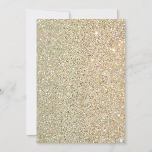 赤面ピンクフローラ金ゴールドスパークルズ卒業パーティー 招待状 (裏面)