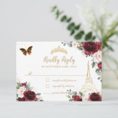 赤面ピンクフローラ金ゴールドバタフライパリキンセアニラ 出欠カード (スタンド正面)