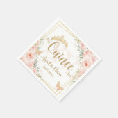 赤面ピンクフローラ金ゴールドバターファイルキンセアニェラXV スタンダードカクテルナプキン (角)