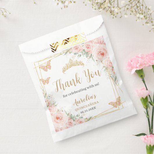 赤面ピンクフローラ金ゴールドバターファイルキンセアニェラXV フェイバーバッグ (封をした状態)