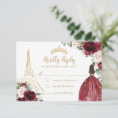 赤面ピンクフローラ金ゴールドパリプリンセスキンセアニラ 出欠カード (スタンド正面)