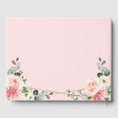 赤面ピンクフローラ金ゴールド幾何学植物結婚の ゲストブック (裏面)