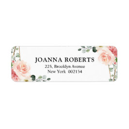 赤面ピンクフローラ金ゴールド幾何学植物結婚の ラベル