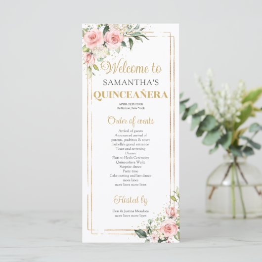 赤面ピンクフローラ金ゴールド幾何学模様キンセアニェラ プログラム (スタンド正面)