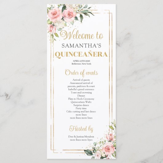 赤面ピンクフローラ金ゴールド幾何学模様キンセアニェラ プログラム (正面)