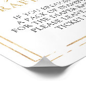 赤面ピンクフローラ金ゴールド幾何学的おむつラッフル ポスター (角)