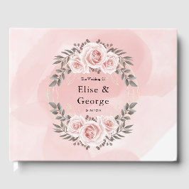 赤面ピンクフローラ金ゴールド結晶の幾何結婚性 ゲストブック