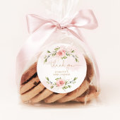 赤面ピンクフローラ金ゴールド赤ちゃんシャワー感謝していユー ラウンドシール