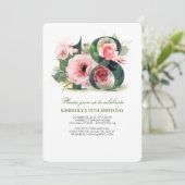 赤面ピンクフローラ18th誕生日パーティー 招待状 (スタンド正面)