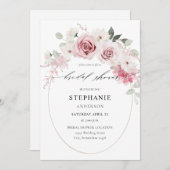 赤面ピンクフローラ2ブライダルシャワー 招待状 (正面/裏面)
