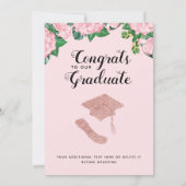 赤面ピンクフローラ2025年写真卒業 案内状 (裏面)