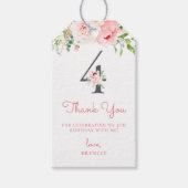 赤面ピンクフローラ4th誕生日ありがとう ギフトタグ (正面)