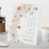 赤面ピンクフローラ70th誕生日へようこそ 台座サイン (インサイチュ)