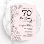 赤面ピンクフローラ70th誕生日パーティー 招待状<br><div class="desc">赤面ピンクフローラ70th Birthday Party Invitation.ボタニカルモダンアウトラインスケッチのアクセントとタイポグラフィスクリプトフォントを特徴とするミニマルデザイン。トレンディーシンプル招待状カードは女性の日スタイリッシュお祝いに最適。任意のカスタマイズ年齢にすることができる。印刷されたZazzle招待状または即時ダウンロードのデジタル印刷可能なテンプレート。</div>