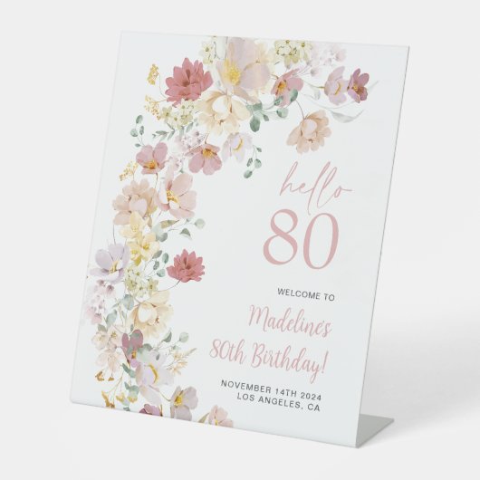 赤面ピンクフローラ80th誕生日へようこそ 台座サイン (正面)