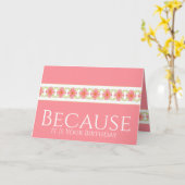 赤面ピンクフローラ カード (黄色い花)