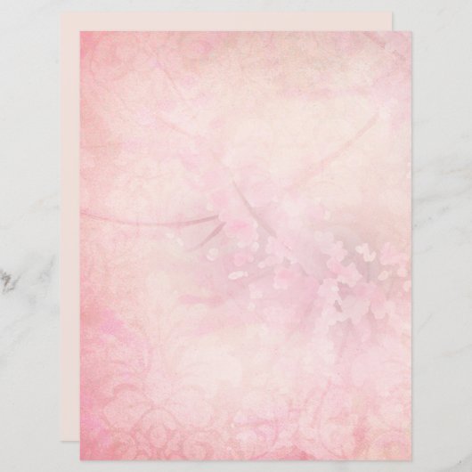 赤面ピンクフローラ&ダマスクレープブック紙 (正面/裏面)