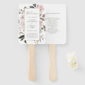 赤面ピンクフローラ |フェイク金ゴールドジオメト結婚リ ハンドファン (正面&裏面)