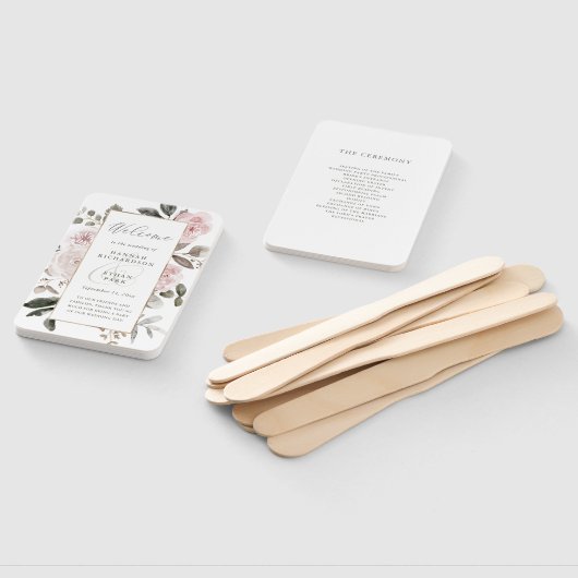 赤面ピンクフローラ |フェイク金ゴールドジオメト結婚リ ハンドファン (組立なし)